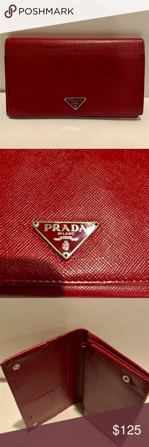 prada long fold wallet|authentic Prada wallet.